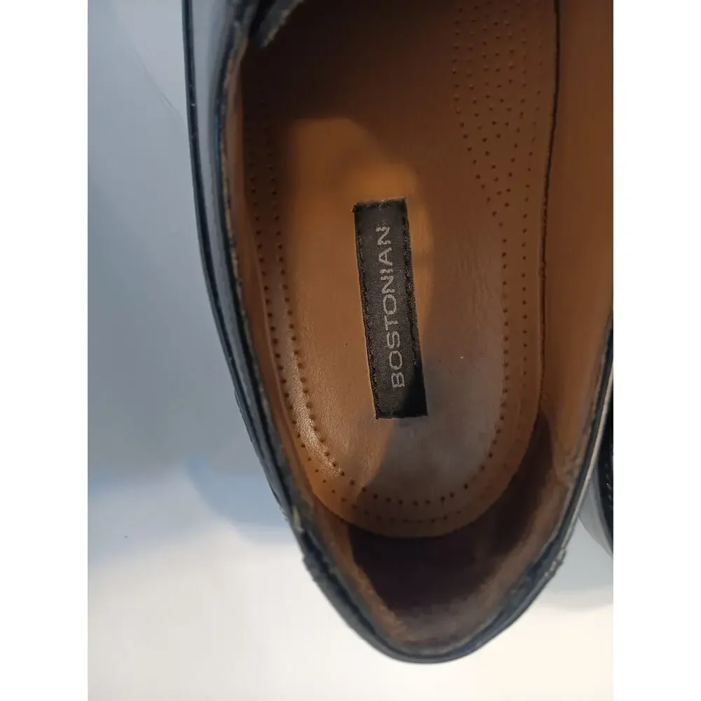 Mens Leather Oxford Bostonian Classics Akron 25030 Black Dress Shoe 10 1/2
